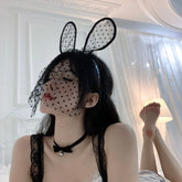 Sexy Bunny Ears Headband with Polka Dot Veil